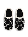 Load image into Gallery viewer, Indoor / Outdoor Slippers -Checkered w/Daisies-Black & White