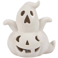 Load image into Gallery viewer, Lighted Ghost Pumpkin Figurine