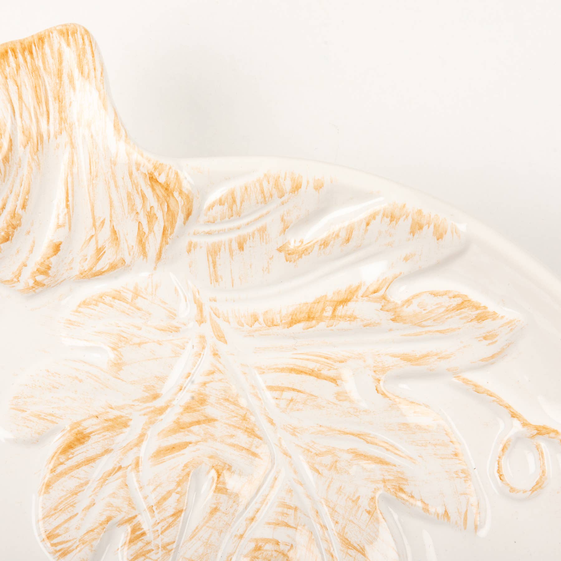 Large White Ceramic Pumpkin Plate