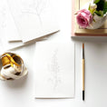Load image into Gallery viewer, Garden flowers paintable watercolor notecard set