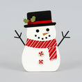 Load image into Gallery viewer, Chunky wood shape (SNOWMAN) Christmas Decor