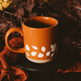 Load image into Gallery viewer, Fall Leaves Orange Stoneware Coffee Mug - Fall Decor & Gifts