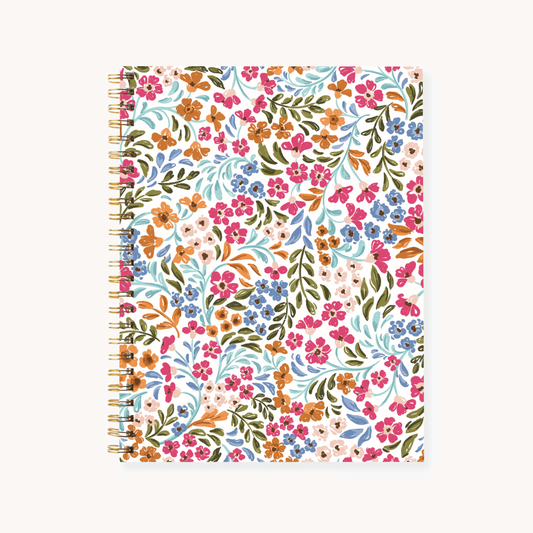 Floral Filigree 7x9 Hardcover Spiral Notebook
