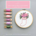 Load image into Gallery viewer, Hand Embroidery Kit - Pink Christmas Stocking