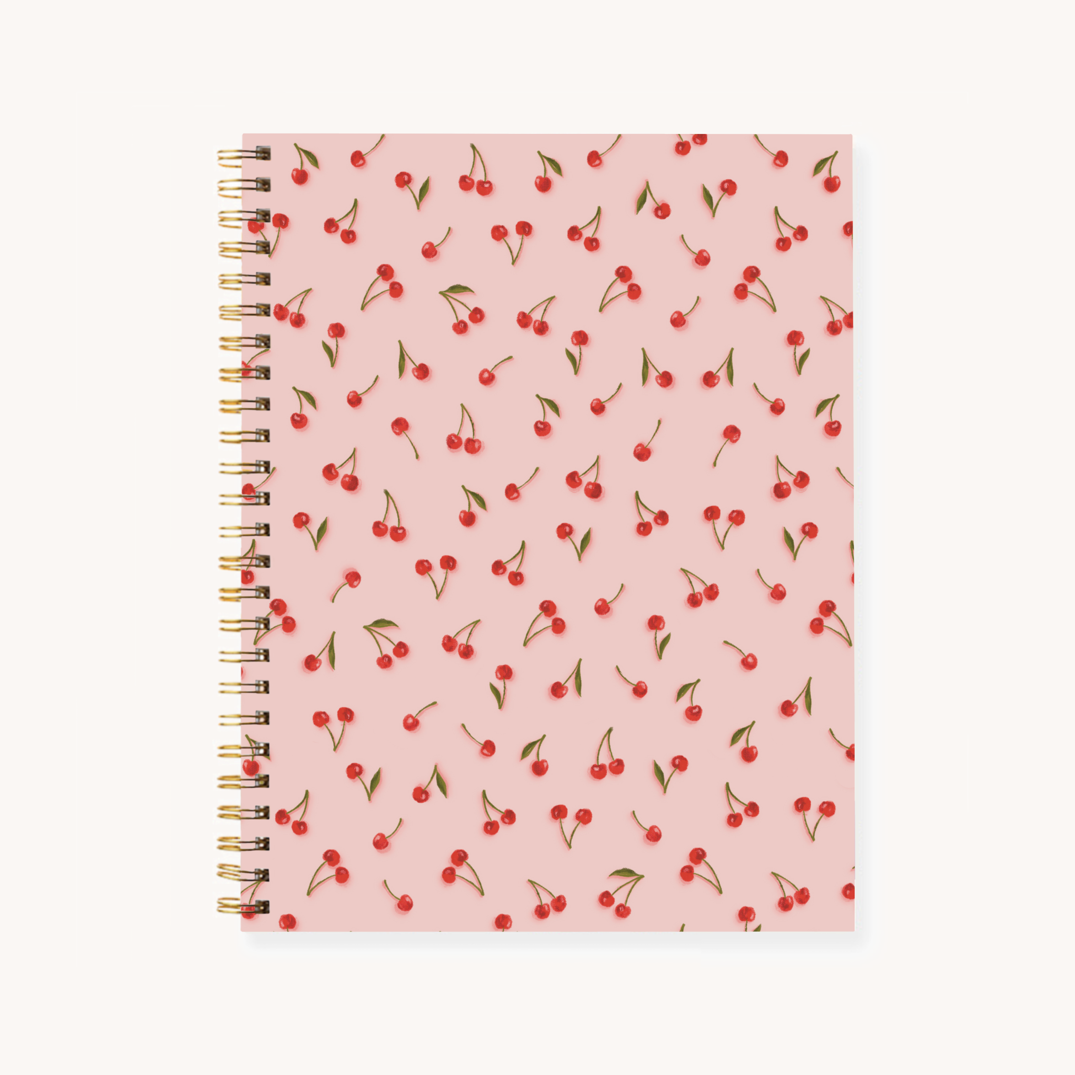 Painted Cherries 7x9 Hardcover Spiral Notebook