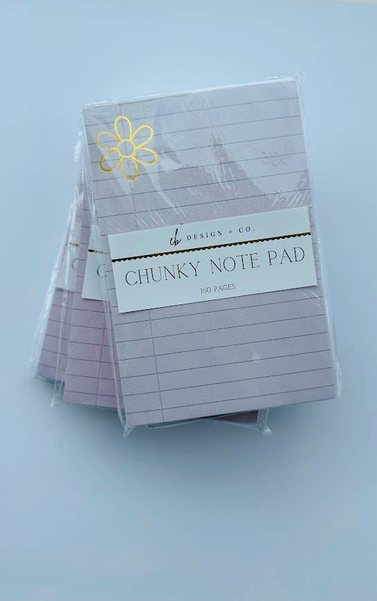 Gold Flower Lined Chunky Notepad - 4x6 inches - 150 pages