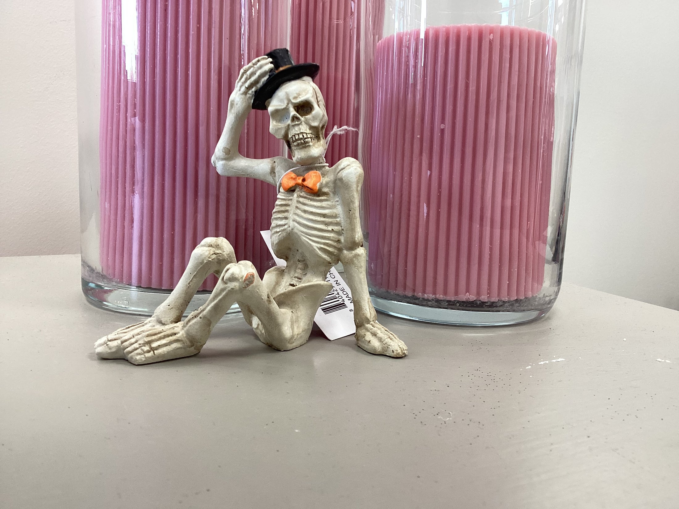 Resin Sitting Skeleton Decor