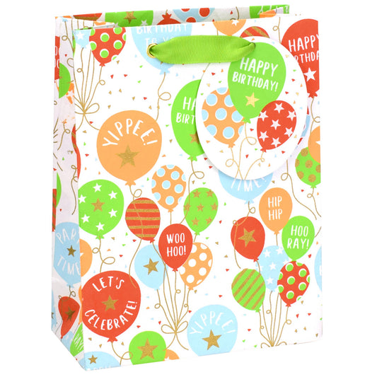 Birthday Balloons Medium Gift Bag