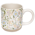 Load image into Gallery viewer, Floral Stoneware Coffee Mug - Spring Home Decor