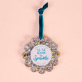 Load image into Gallery viewer, Scalloped Round Picture Frame Ornament-Silver Glitter