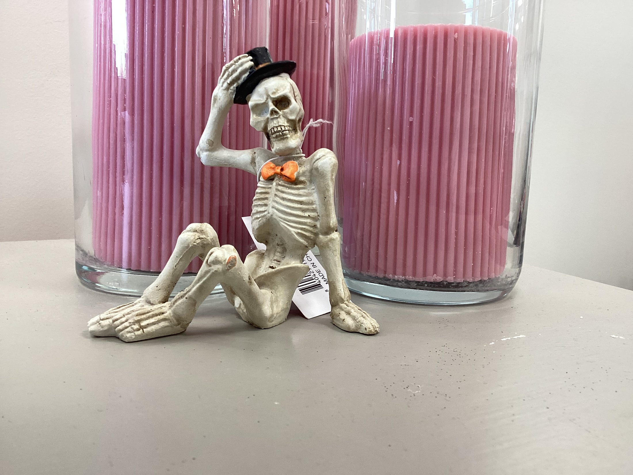 Resin Sitting Skeleton Decor
