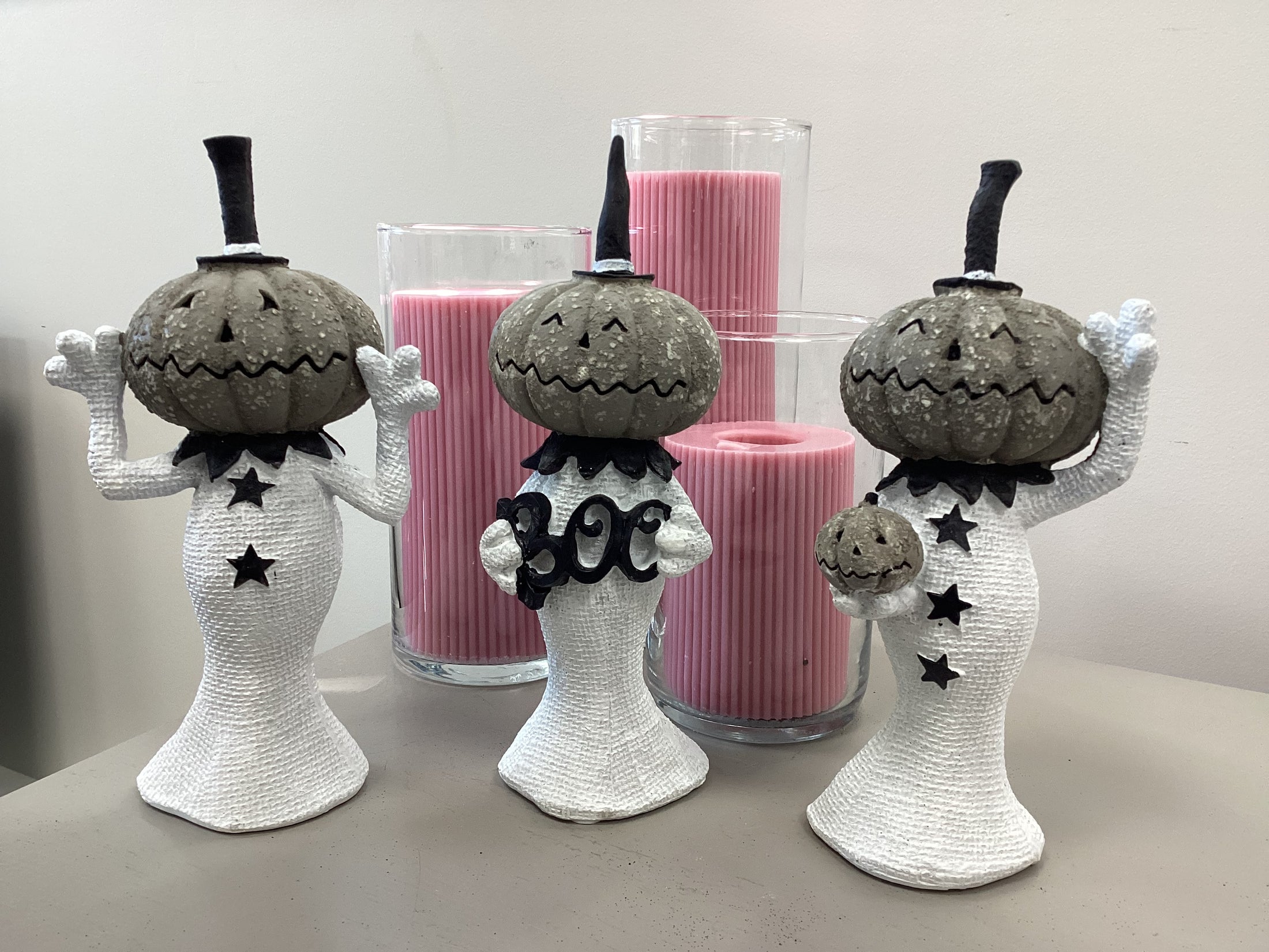 Resin Spooky Pumpkins with Witch Hat