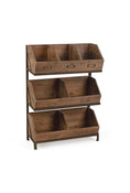 Load image into Gallery viewer, Industrial Wooden Bin Organizer with 7 bins