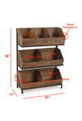 Load image into Gallery viewer, Industrial Wooden Bin Organizer with 7 bins