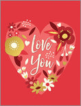 Load image into Gallery viewer, Valentine Greeting Card - Bright Hearts - Love You Flowers