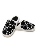 Load image into Gallery viewer, Indoor / Outdoor Slippers -Checkered w/Daisies-Black & White