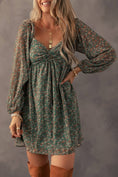 Load image into Gallery viewer, LDC Drawstring Ruched Sweetheart Neck Floral Mini Dress