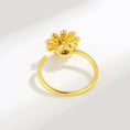 Load image into Gallery viewer, Daisy Flower Anxiety Fidget Spinner Ring in Solid Copper