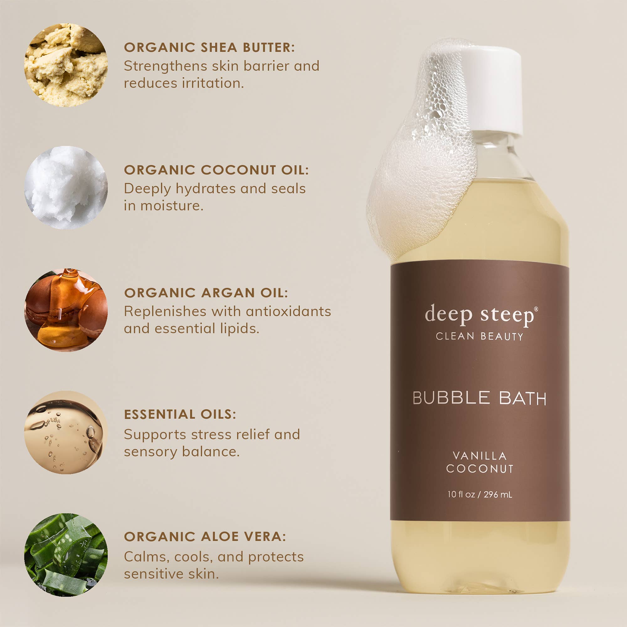 Pure Coconut Hypoallergenic Gentle Bubble Bath 10oz