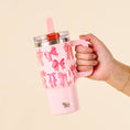 Load image into Gallery viewer, 20 oz Lifestyle Flip Straw Tumbler-Blushing Bows
