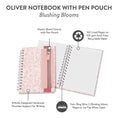 Load image into Gallery viewer, Blushing Blooms Oliver Notebook with Pen Pocket
