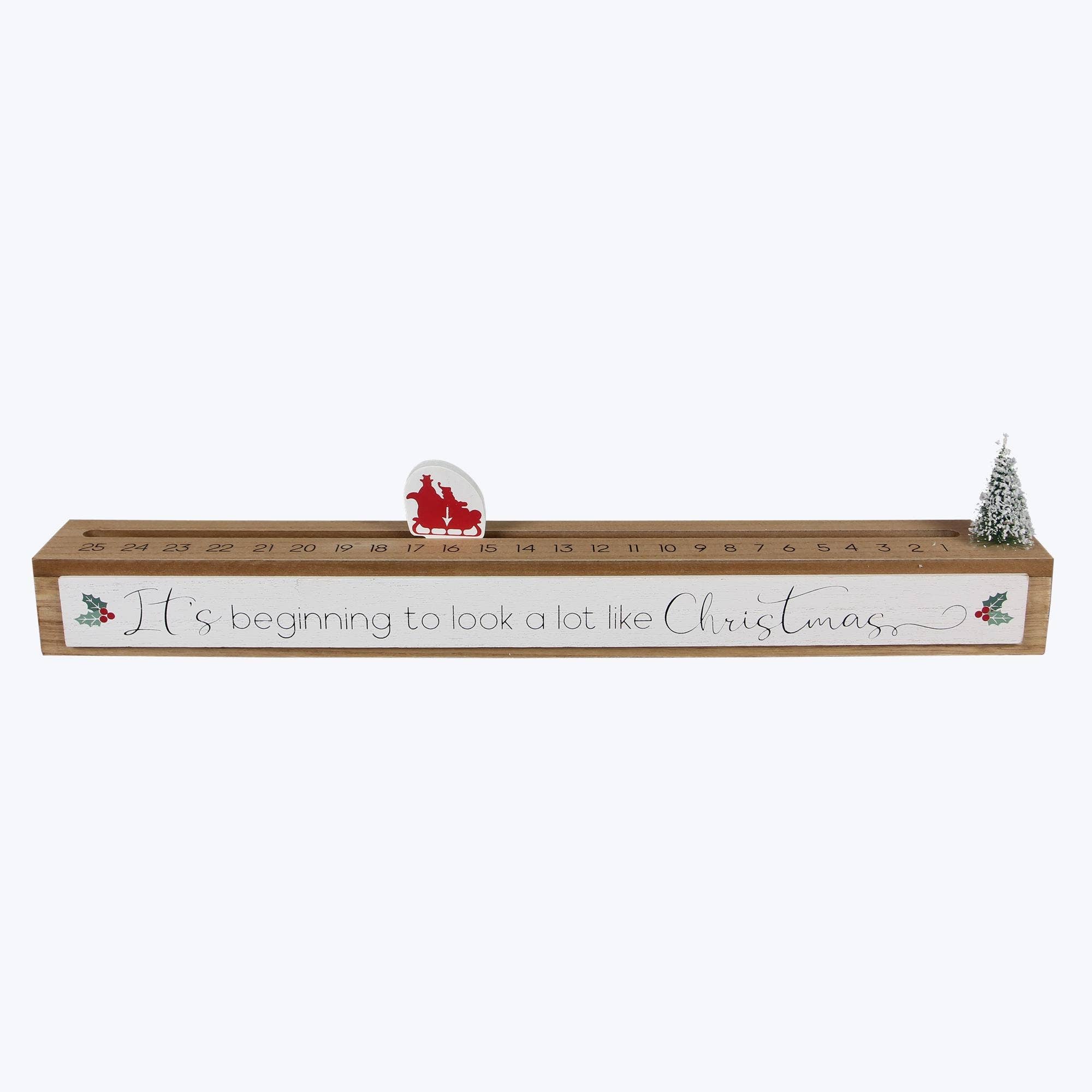 Wood Modern Farmhouse Christmas Countdown Calendar