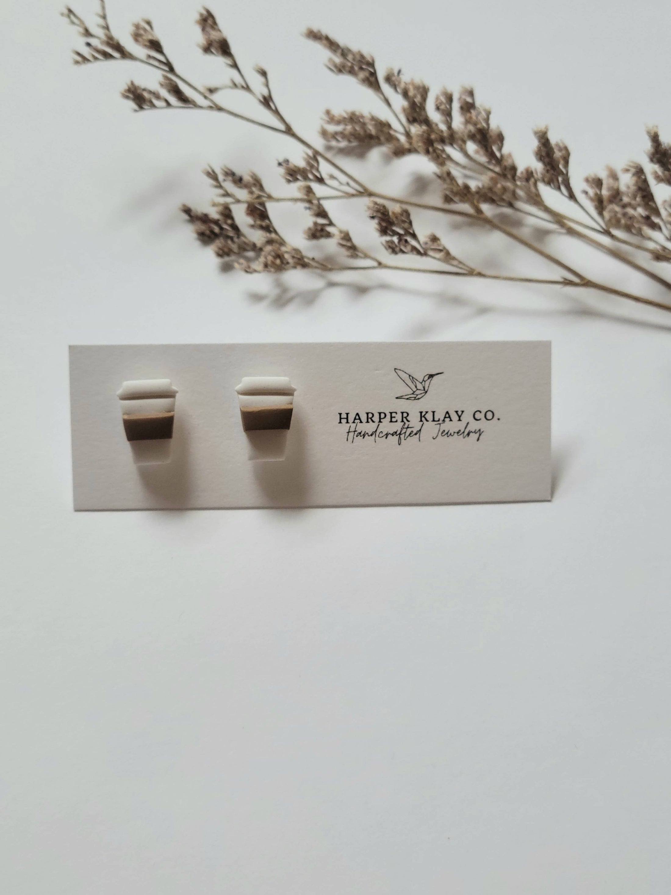 The Coffee Studs-Polymer Clay Fall Earrings