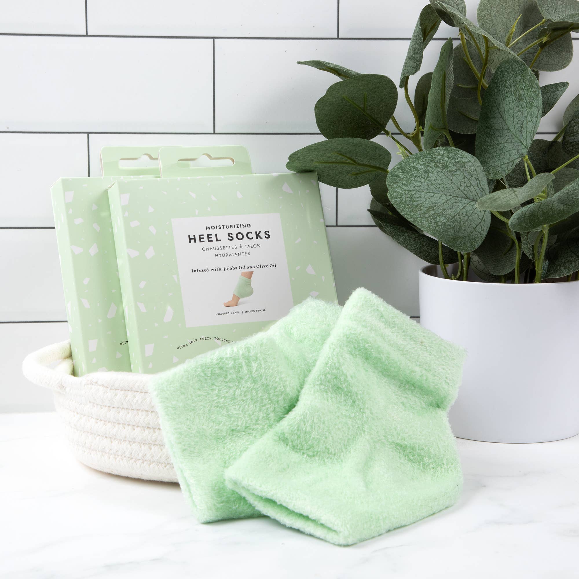Moisturizing Heel Socks Retail - Green
