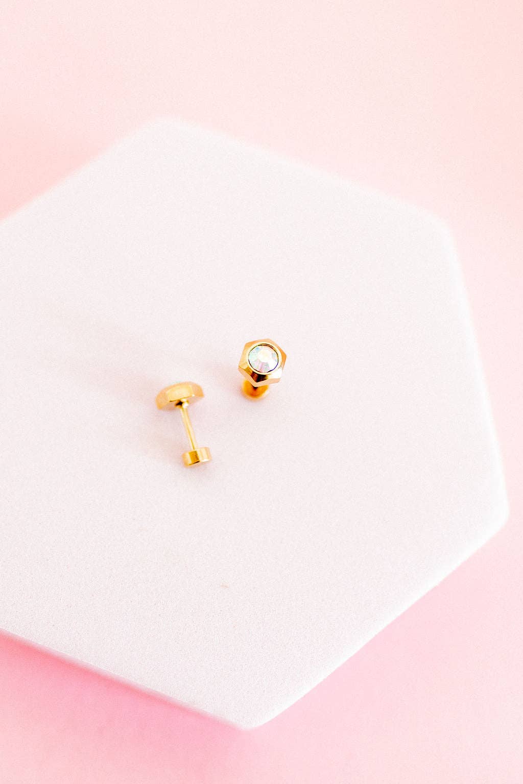 Screwback Stud Earrings - Addison - Clear