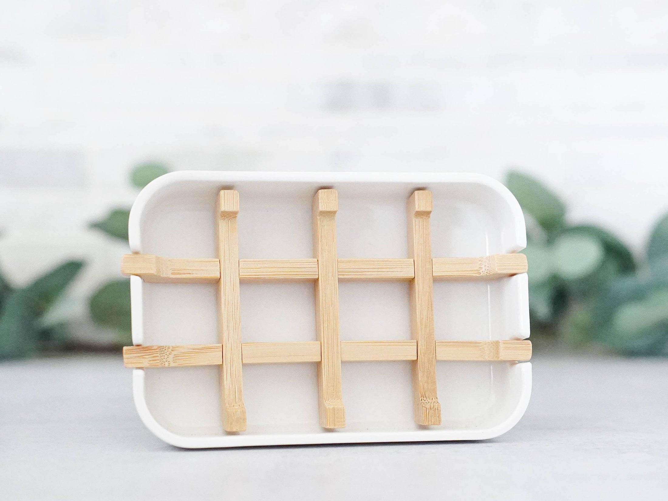 Bamboo Grid Soap Dish - Plant Fiber Lift
