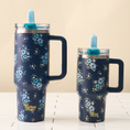 Load image into Gallery viewer, 20 oz Lifestyle Flip Straw Tumbler-Endless Daydream Navy
