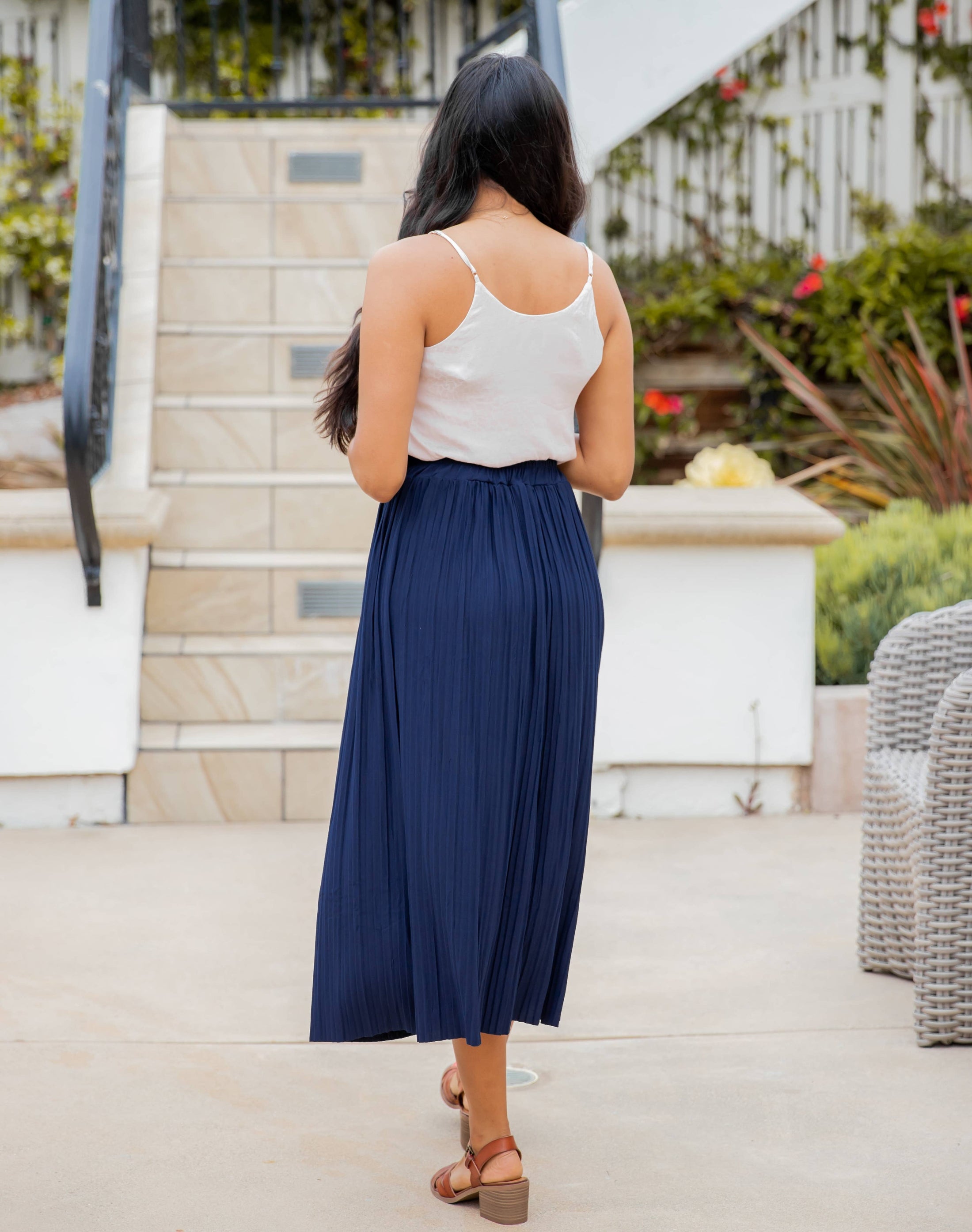 The Reed Pleated Midi Skirt