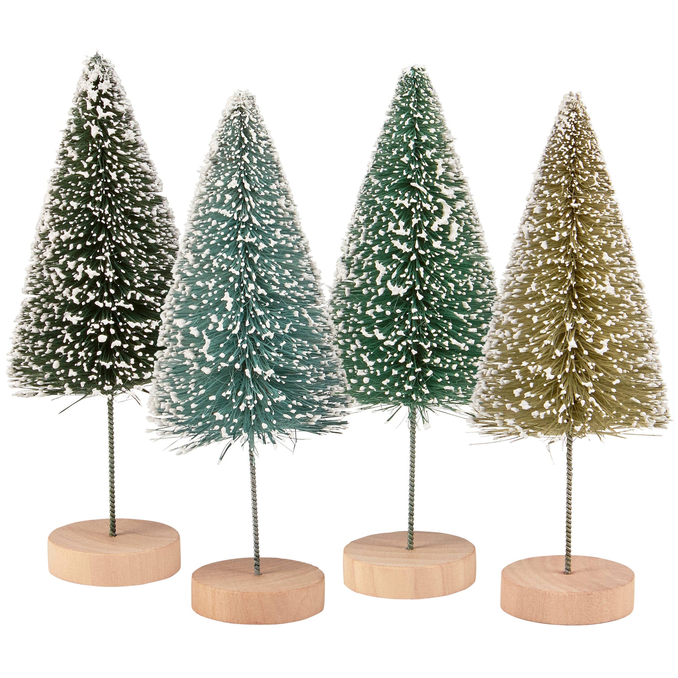 Green Winter Bottle Brush Tree Set