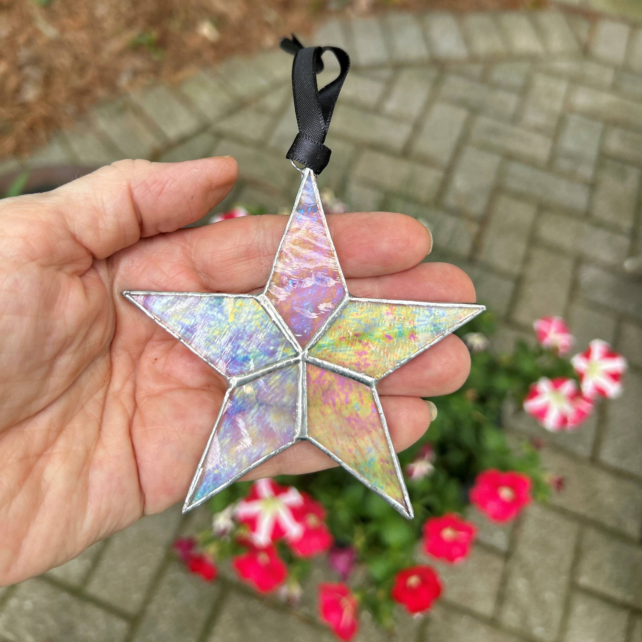 Pet Loss Gift - Pawprint Memories Stained-Glass Star 7716