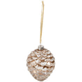 Load image into Gallery viewer, Glass Snowy Pinecone Christmas Ornament
