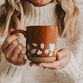 Load image into Gallery viewer, Fall Leaves Orange Stoneware Coffee Mug - Fall Decor & Gifts

