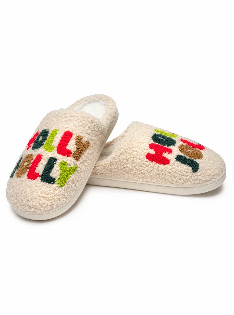 Indoor / Outdoor Slippers - Christmas Holiday- "Holly Jolly"