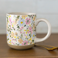 Load image into Gallery viewer, Floral Stoneware Coffee Mug - Spring Home Decor
