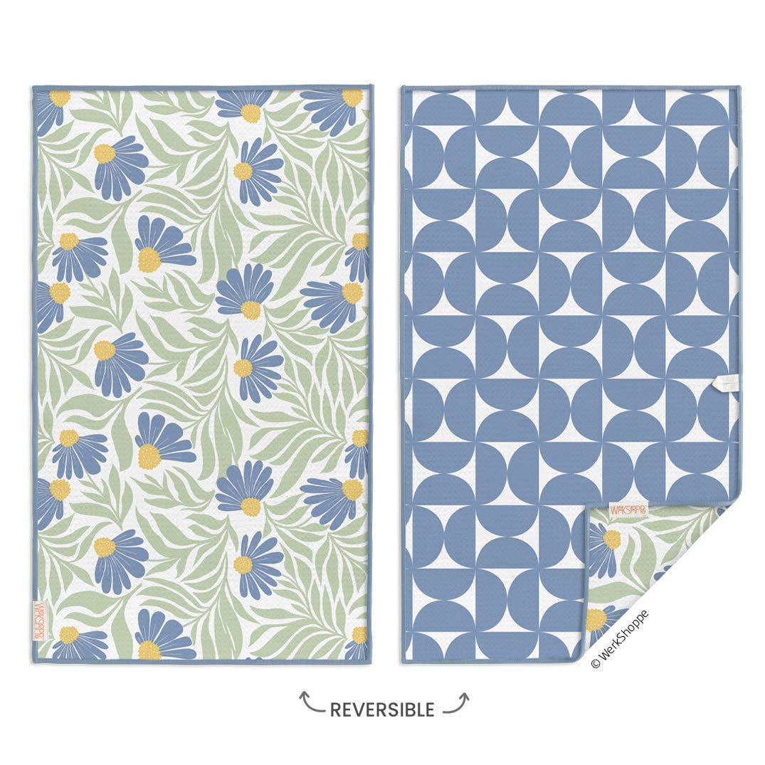 Blue Coneflower Microfiber Kitchen Towel