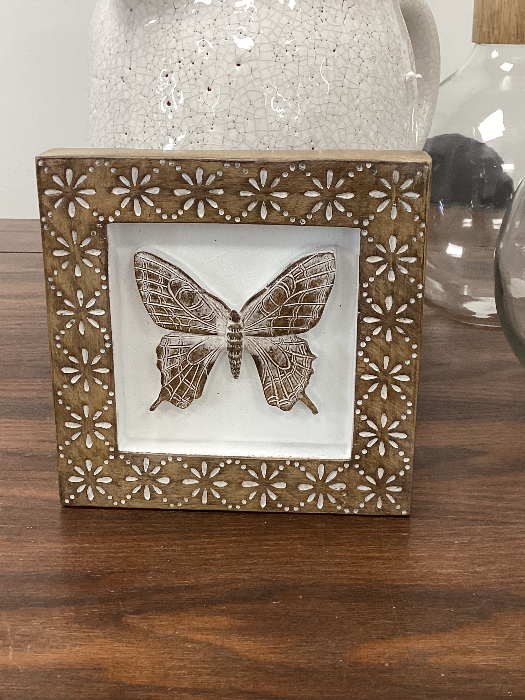 Whitewashed carved Resin Insect boxes