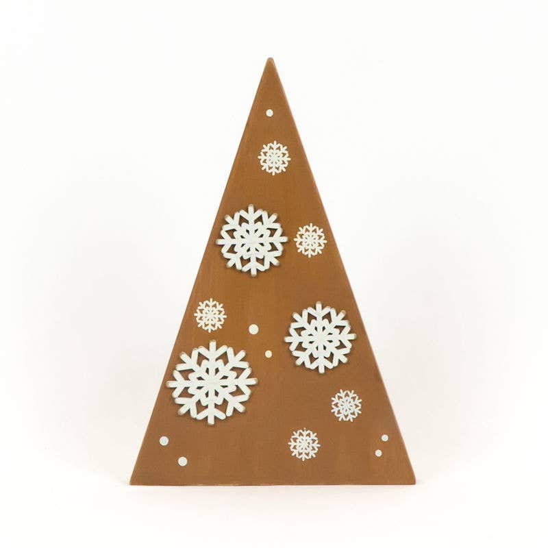 Chunky wood tree SNOWFLAKE CHRISTMAS Decor