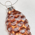 Load image into Gallery viewer, Glass Pinecone Christmas Ornament Set
