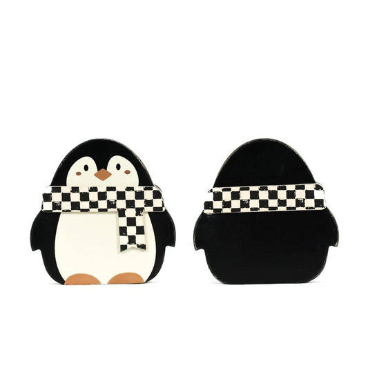 Chunky wood shape PENGUIN Christmas Décor
