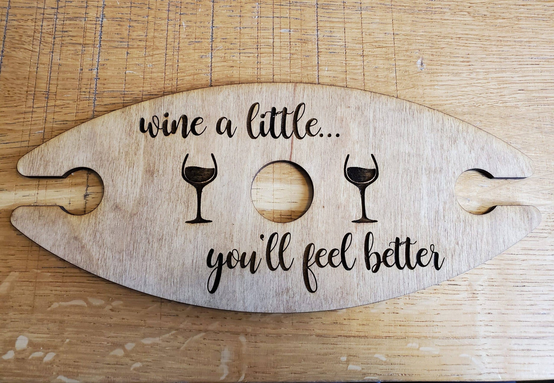 Wooden Wine Caddy | Eco Friendly Anniversary or Valentine's