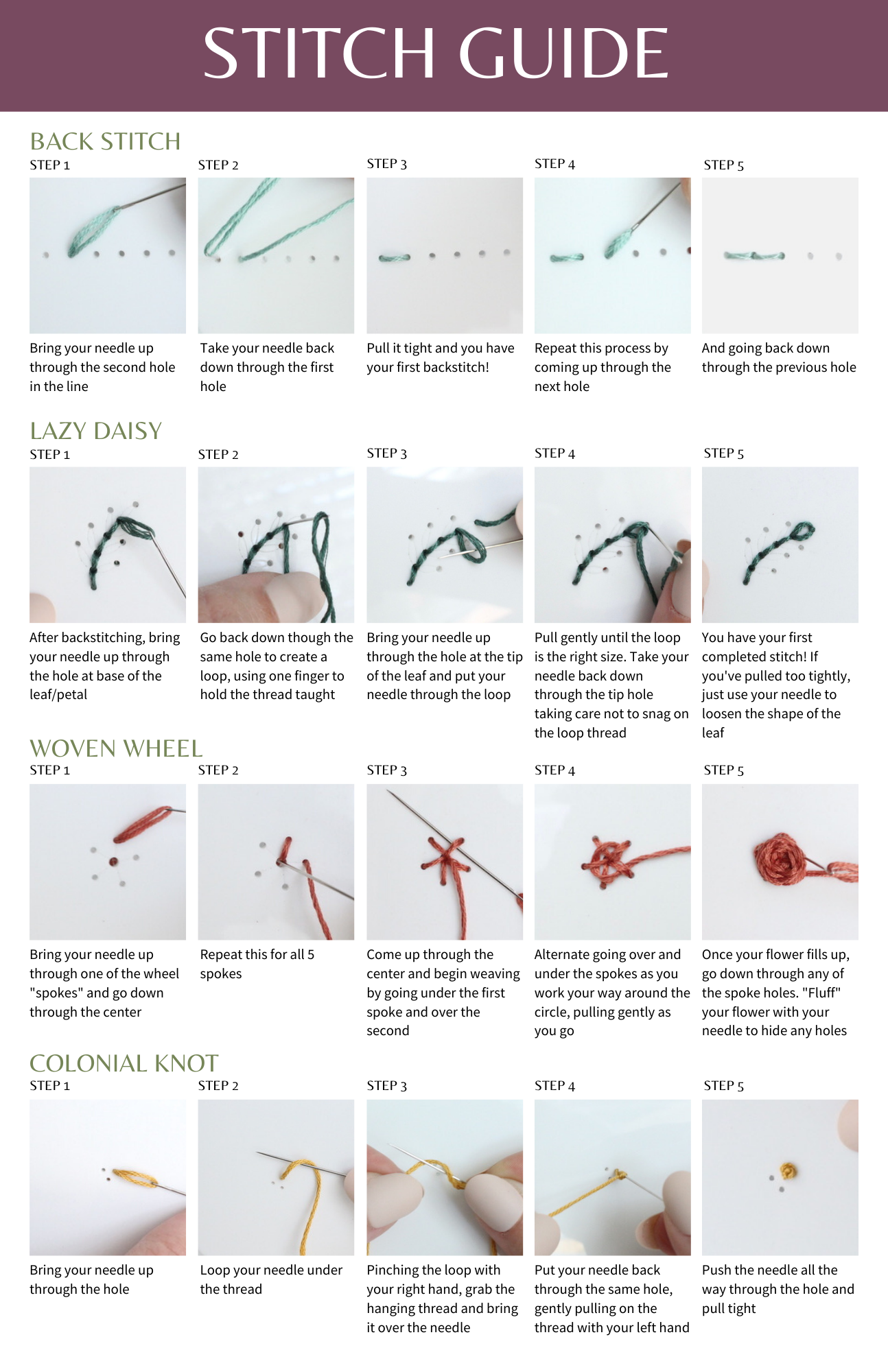Wood Embroidery Kit - Lavender Sprigs