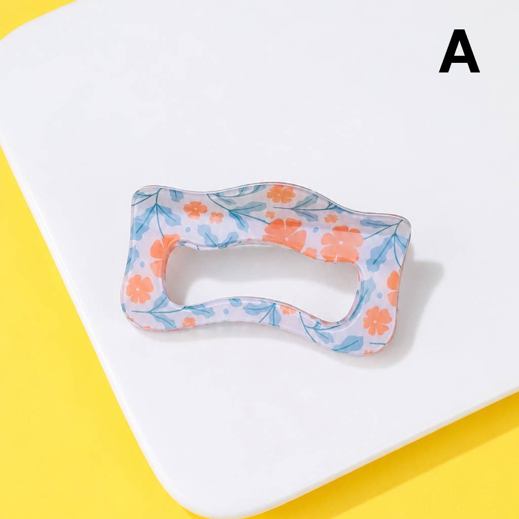 Floral Waivy Silhouette Hair Claw Clip | 40H1109