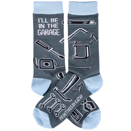 I'll Be In The Garage Socks