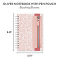 Load image into Gallery viewer, Blushing Blooms Oliver Notebook with Pen Pocket

