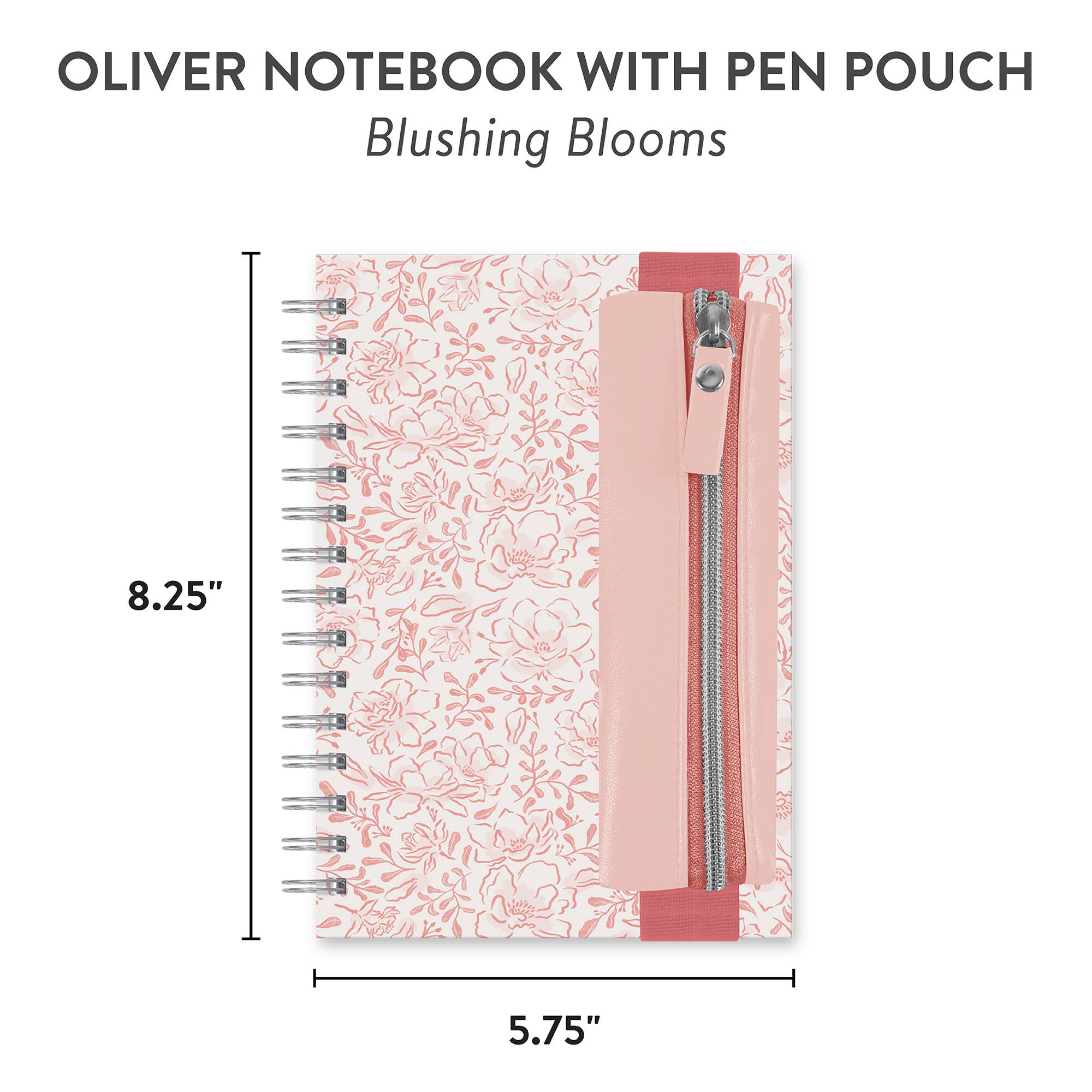 Blushing Blooms Oliver Notebook with Pen Pocket