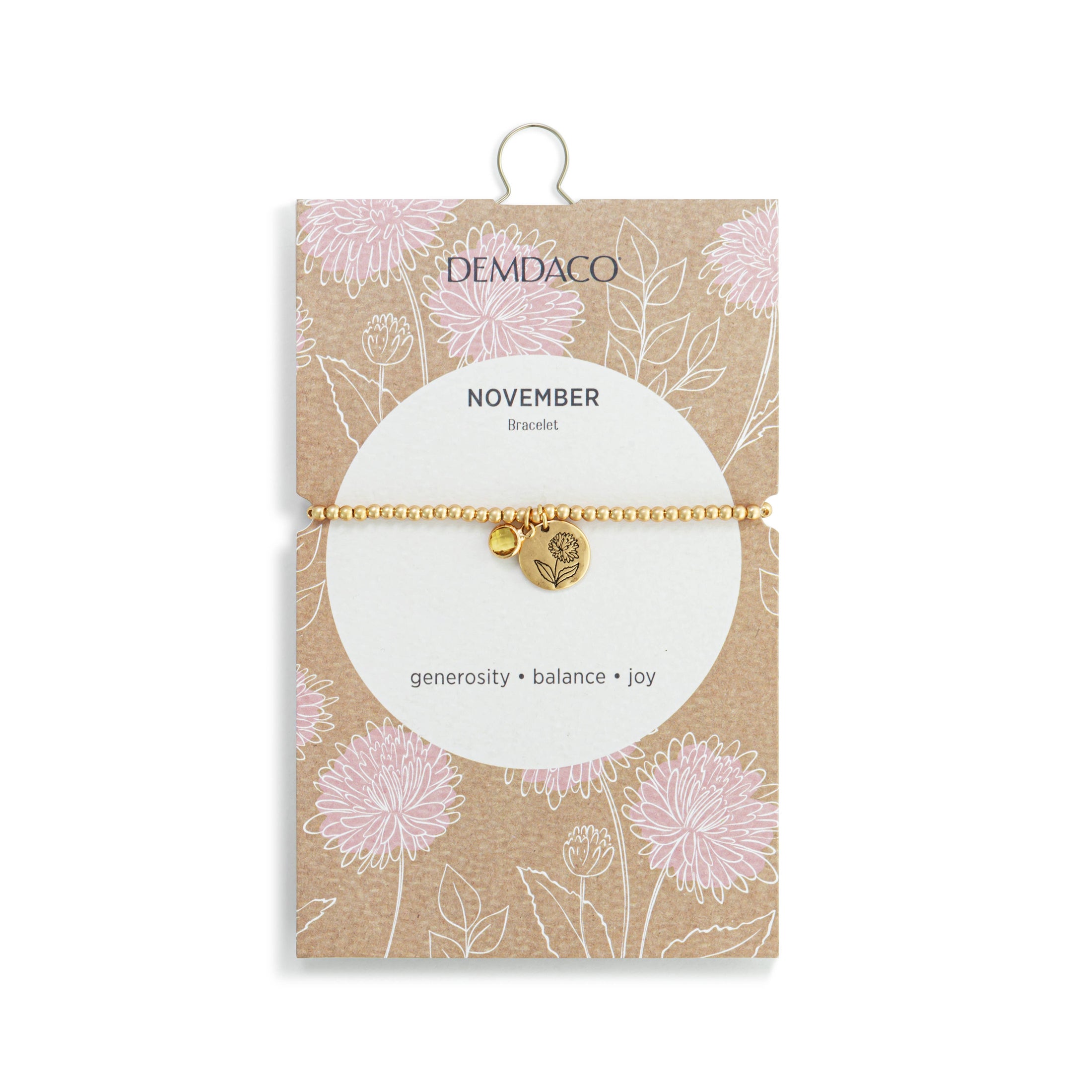 Birthstone Charm Bracelet - November